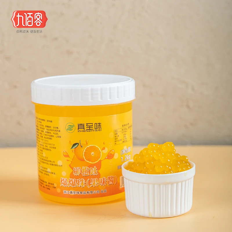 Made In China Good And Stable In Quality 1.2Kg Popping Boba Pearls Orange Flavor Custom OEM Options Available
