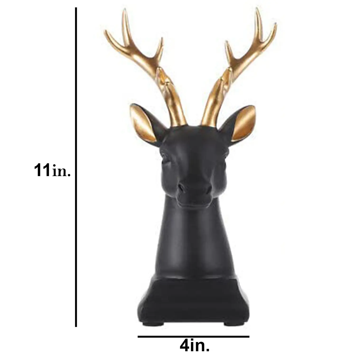 Black Resin Deer Showpiece Figurines for Home Decor Living Room Decoration Modern showpieces for Home Decor