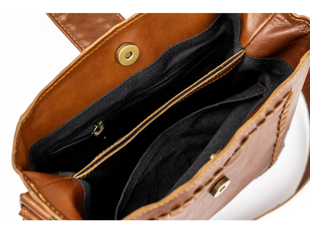 Customised Genuine Leather Handmade Designer Sling Bag with Adjustable Single Shoulder Strap and Stud Closer for Daily Use