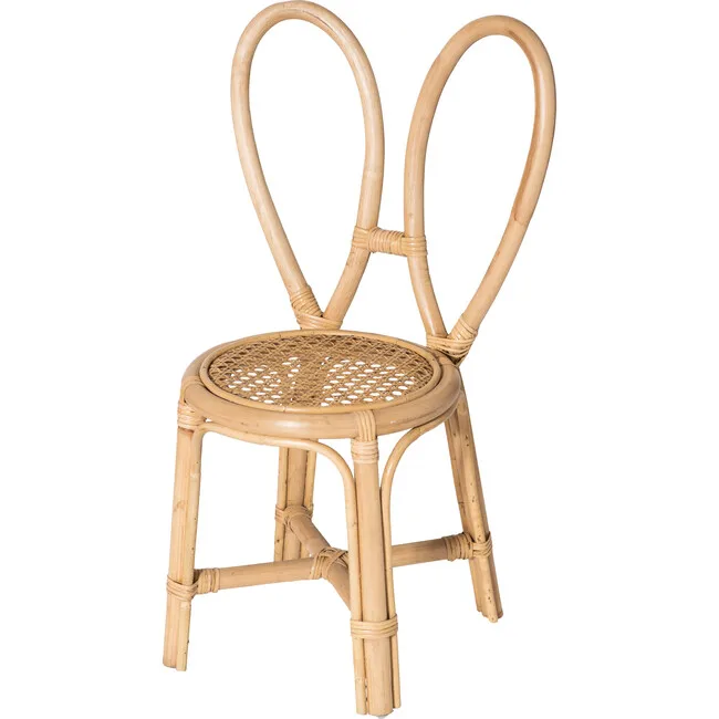 Best Seller Handmade Natural Rattan Rabbit Chair for Kids Wholesale Baby Furniture Garden Rattan Chair