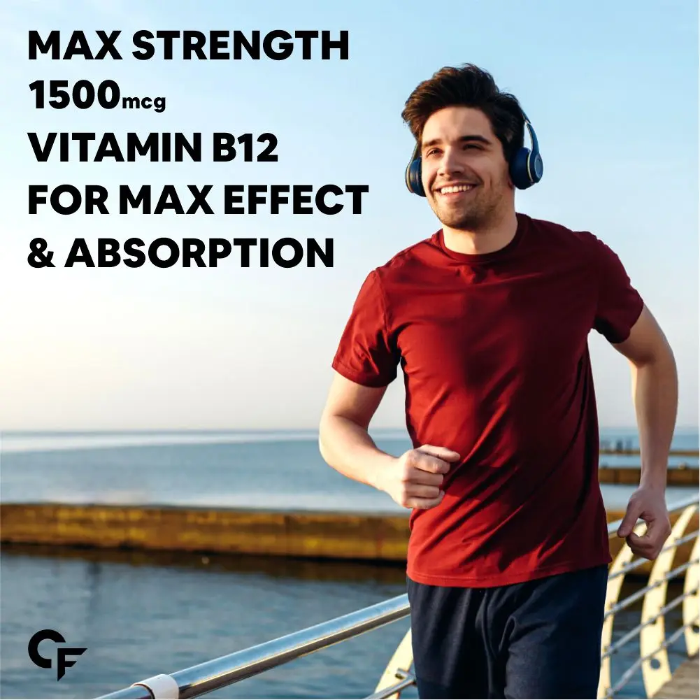 Vitamin B12 Energy Boost Tablets 1500mcg Active form of Methylcobalamin B12 Supplement for Men & Women for better health