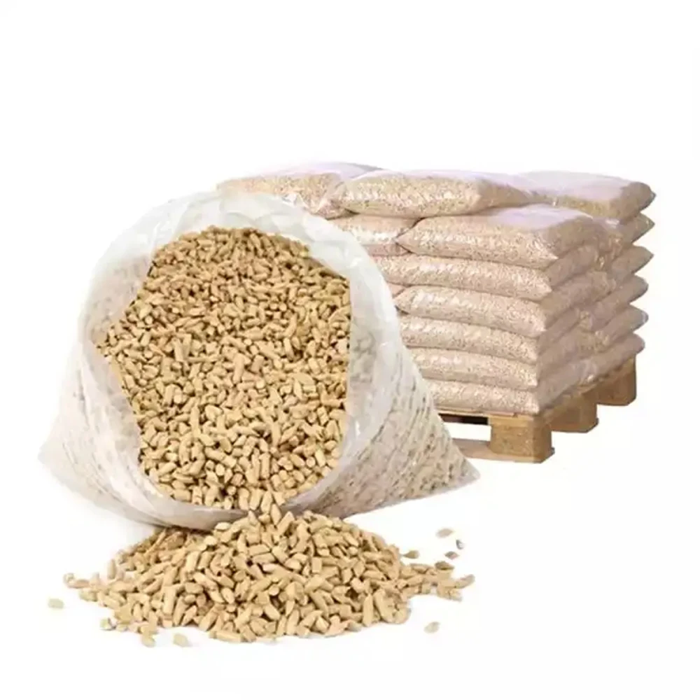 High Quality ECO FUEL  bamboo pellet romania 15kg Plastic Bags wood pellet for cooking stove