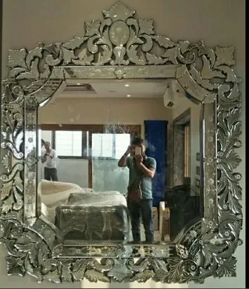 Venetian Mirror Mirror Oval Trendy style home hotels Venetian frame Floor Beveled  Decor looking glass reflector Silver Mirror
