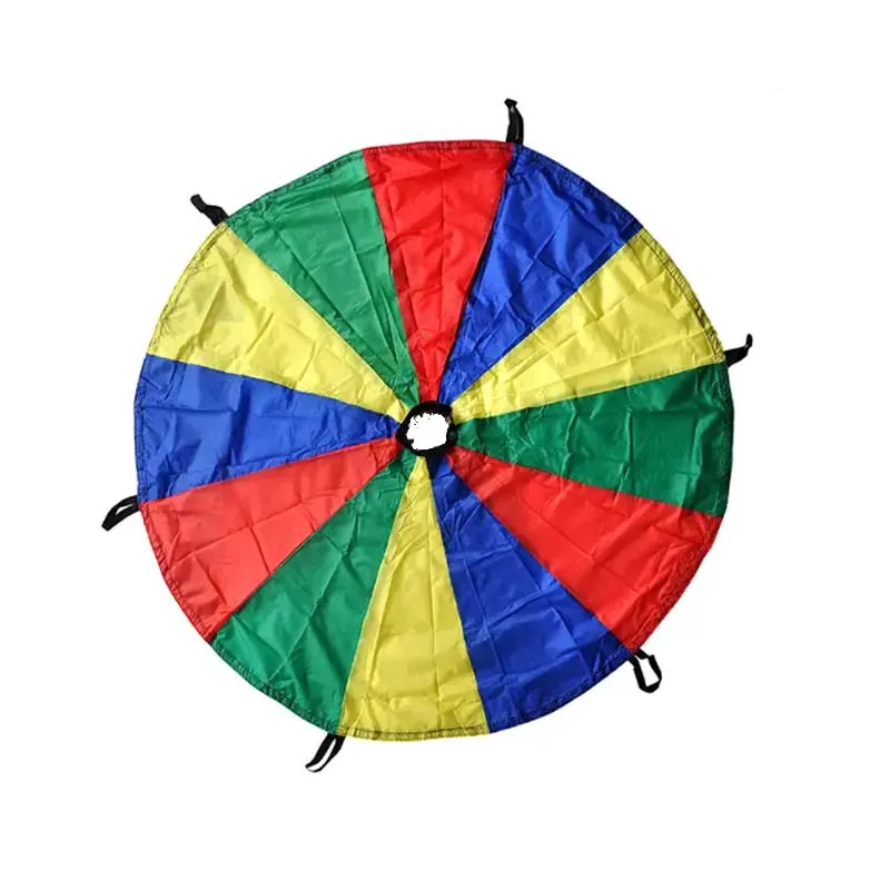 Big size Kids Play Rainbow Parachute with handles educational team work play games waterproof outdoor game play for kids