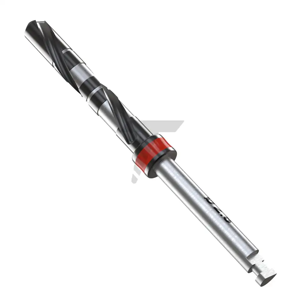 DNT Straight Drill 02.8mm External Irrigated, red color coded made of stainless steel, Dental Drill