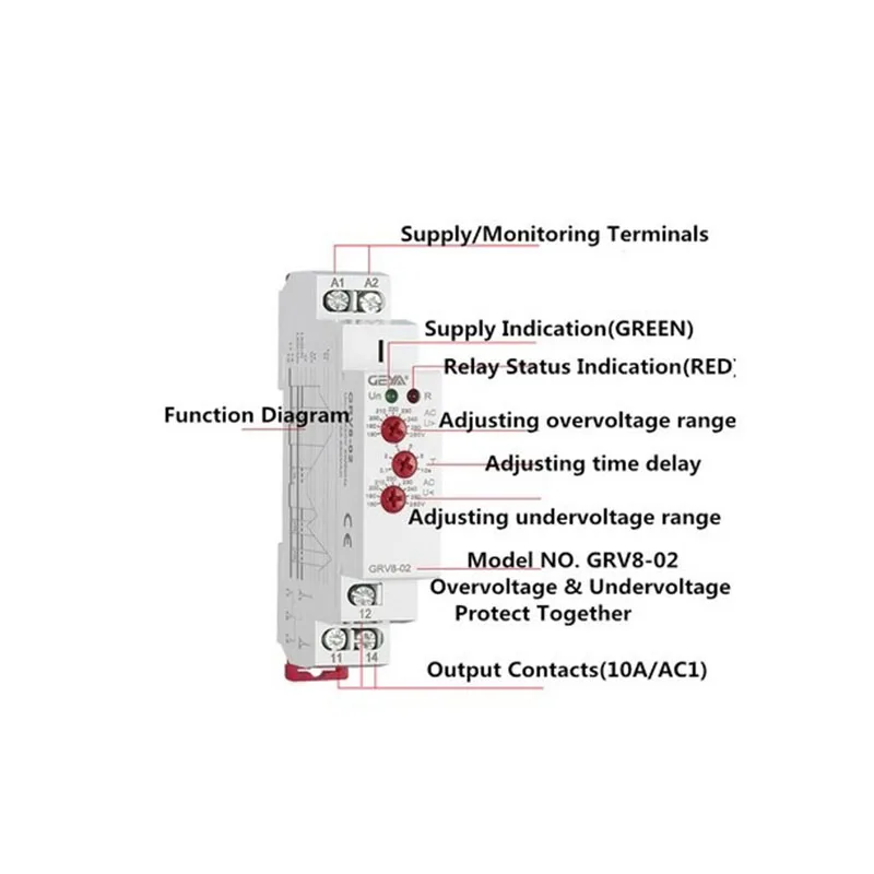 Single Pole Ac Voltage Relay Differential High Voltage Protection Relay For Pump Controller