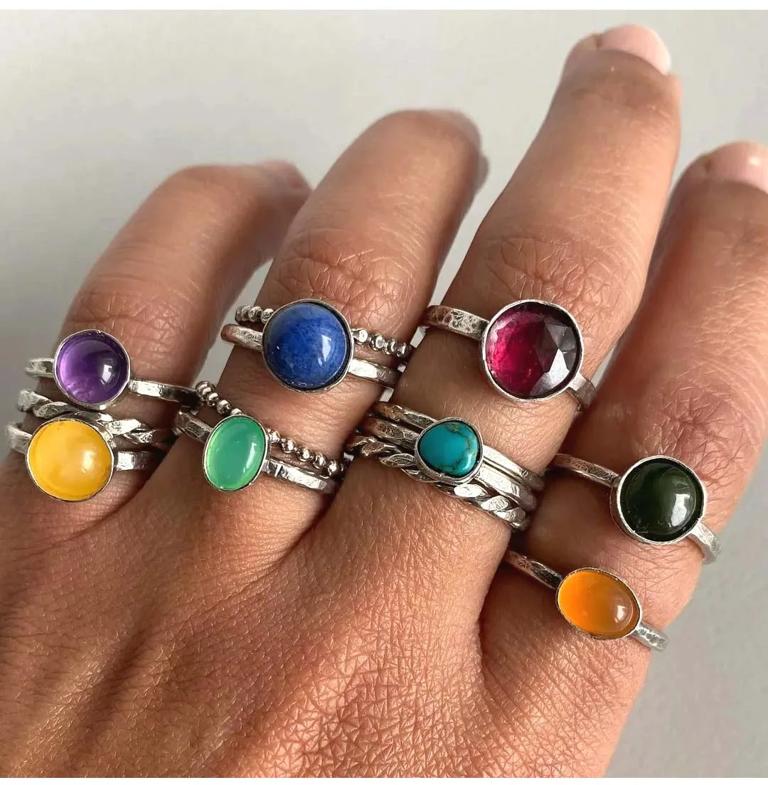 Excellent For Custom Round Shaped Red Garnet Stone Ring 5x7 mm In Size Bezel Setting 925 Silver Ring For Promise Gift