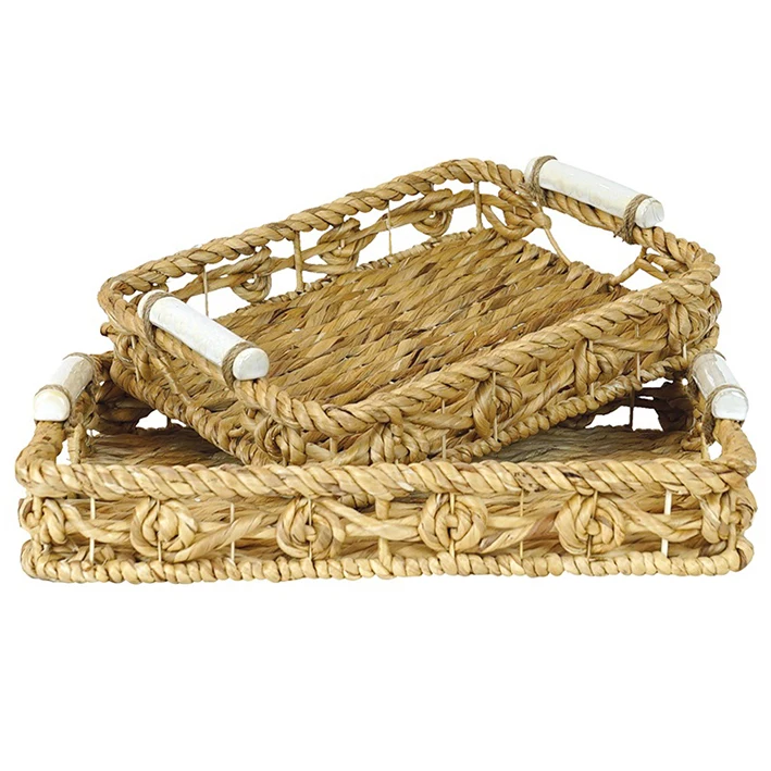 New Item Storage Food Water Hyacinth Serving Tray Eco-friendly Home Decor Food Tray Made in Vietnam