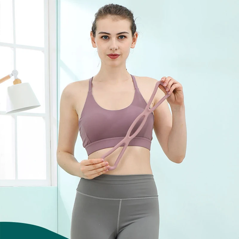 Factory direct sales 8-character tensioner stretching yoga accessories TPE yoga Pilates stretching training custom logo gym yoga