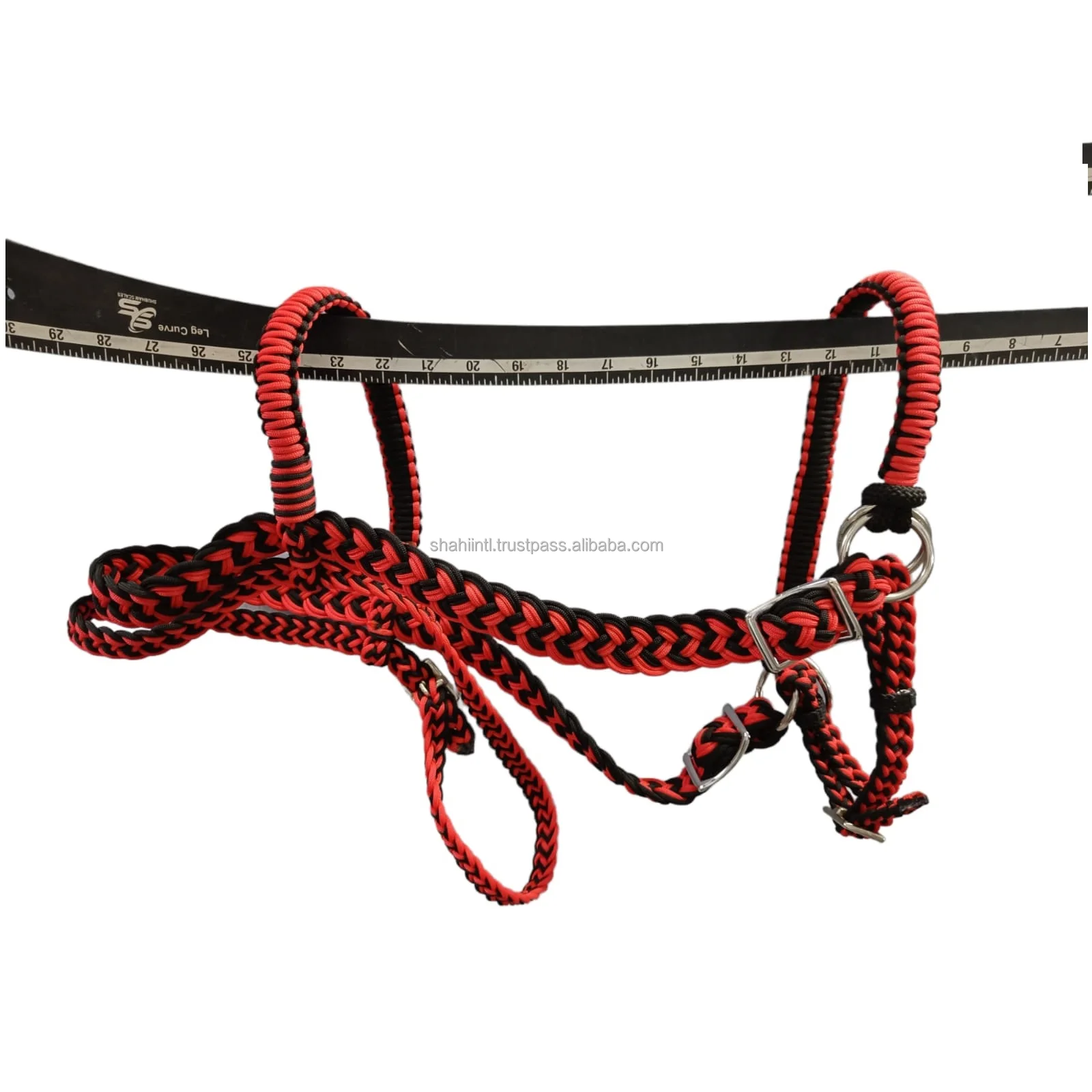 Equestrian Horse Bridle Premium Fancy 2mm Braided Rope Heavy Quality Iron Buckle in Blue/Black/Red/White Wholesale Price