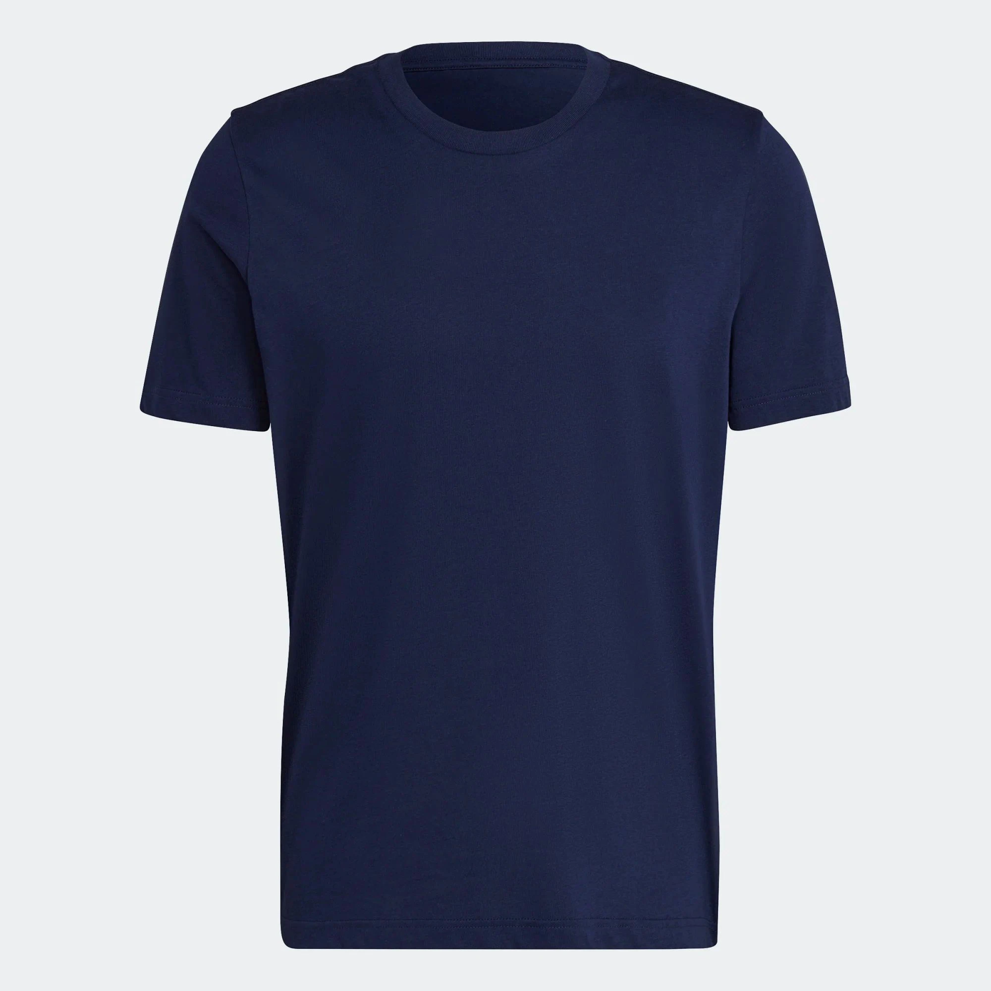 Regular Fit Ribbed Crewneck 100% Cotton Single Jersey Short Sleeves Night Indigo Men Essentials T-Shirts