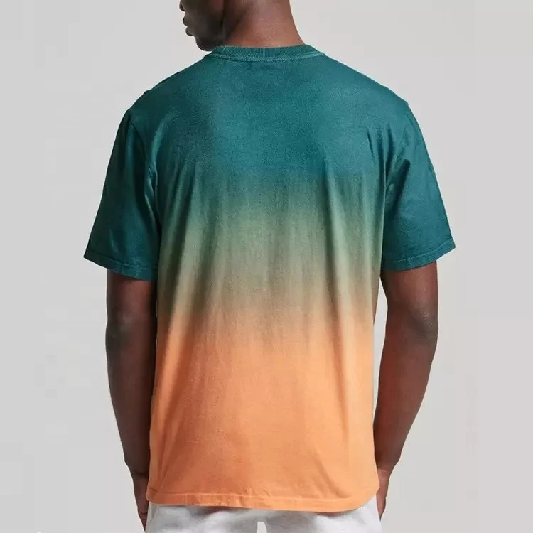 Wholesale custom t shirt printing machine cotton dip dye tie dye plain blank men t-shirts