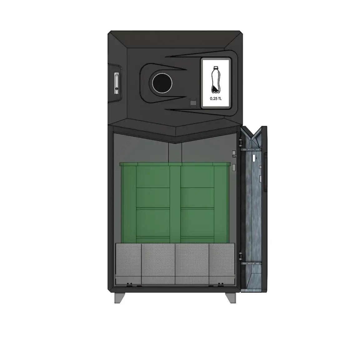 Smart Reverse Vending Machine for Recycling Glass Bottle  Plastic and Can with Sorting and Pressing Recycling Vending Machine