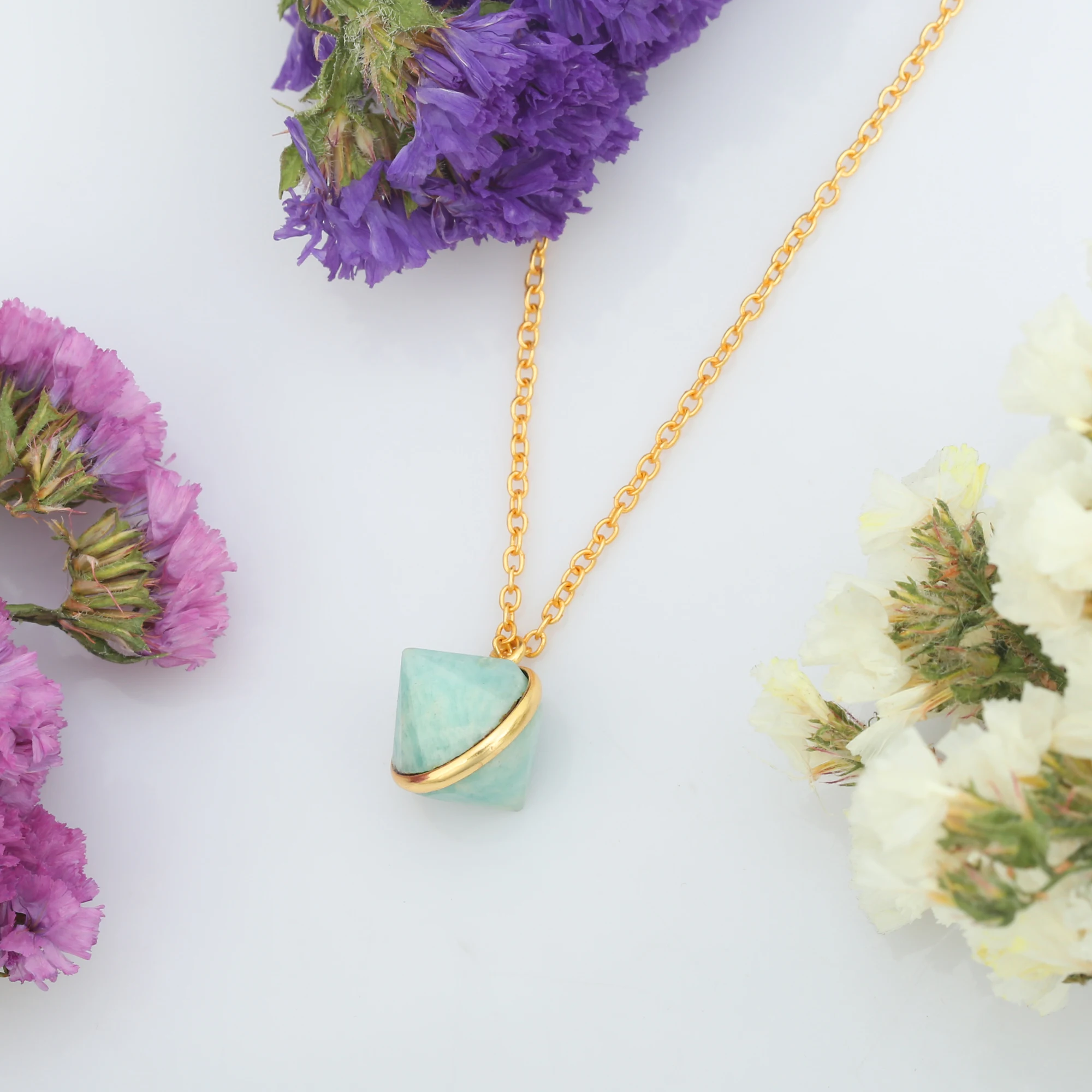 High Quality 925 Sterling Silver Woman and Girl Classic Stylish Handmade Wholesale Supple Amazonite Fancy Necklaces