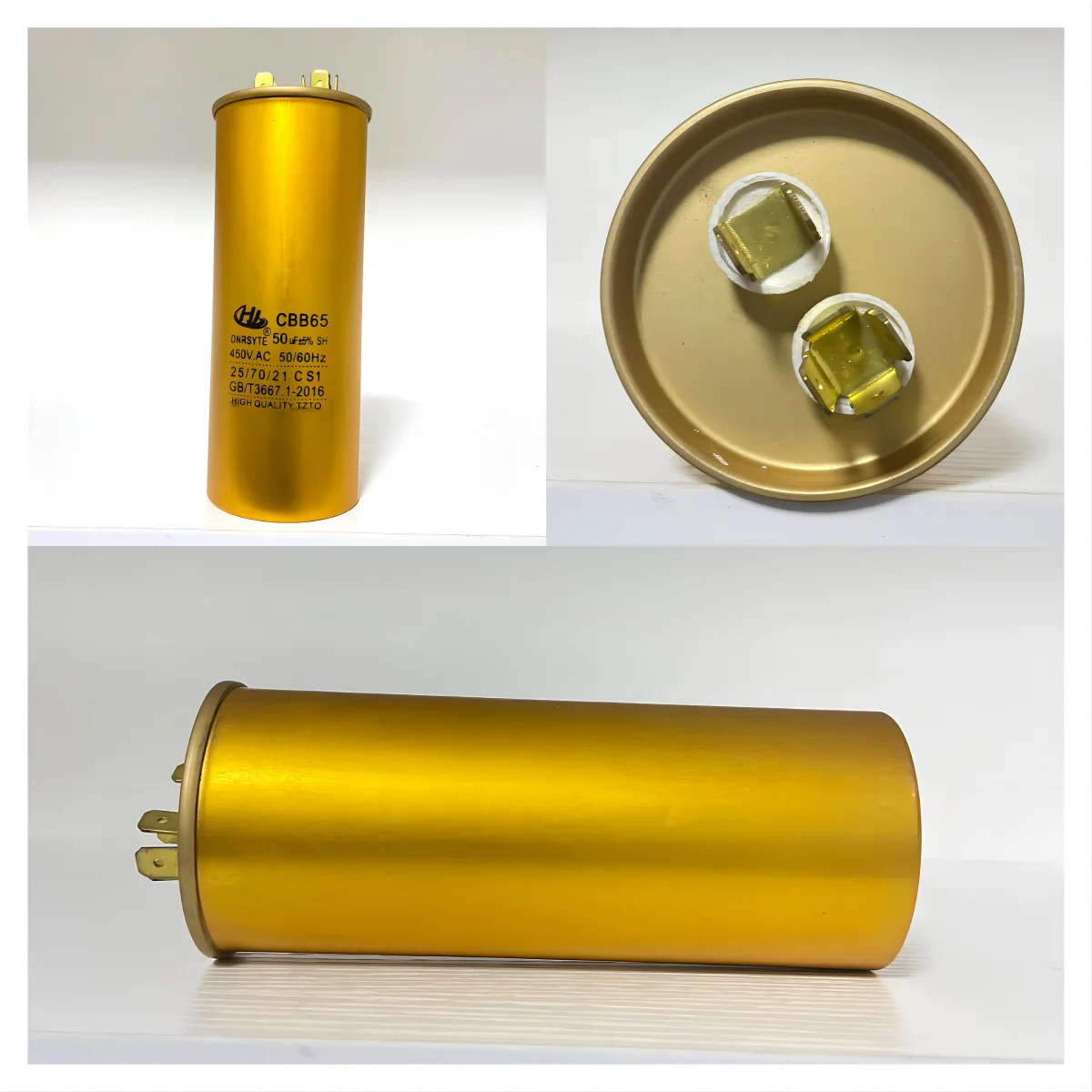 Wholesale Of New Products 50uf 450V.AC 50/60Hz CBB65 yellow terminal capacitor 450vac 50 60hz 25 70 21 electrical