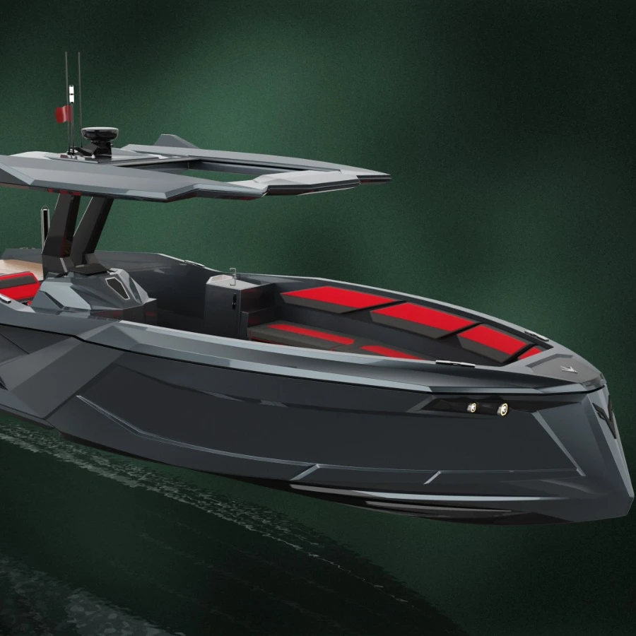 Alesta Marine Luxury Raptor Parasailing Boat ANTHRACITE GRAY FiberGlass Entertainment CE Best Quality White Ocean Sea Lake River