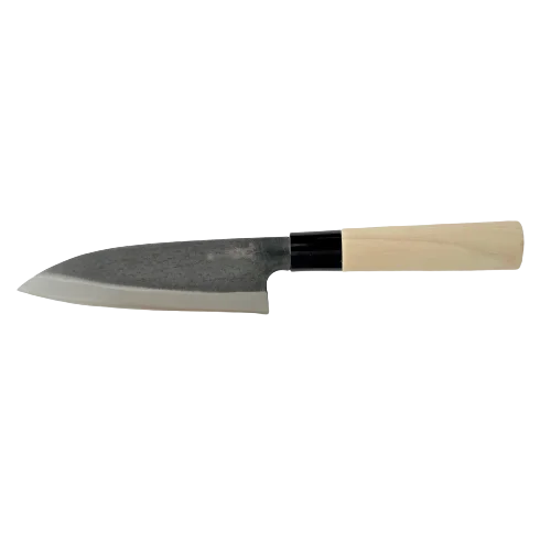 Hidari Yorimitsu Kurouchi hand made kitchen knife Funayuki 155mm made in Saga Japan High carbon steel SUJ2 full forged knife