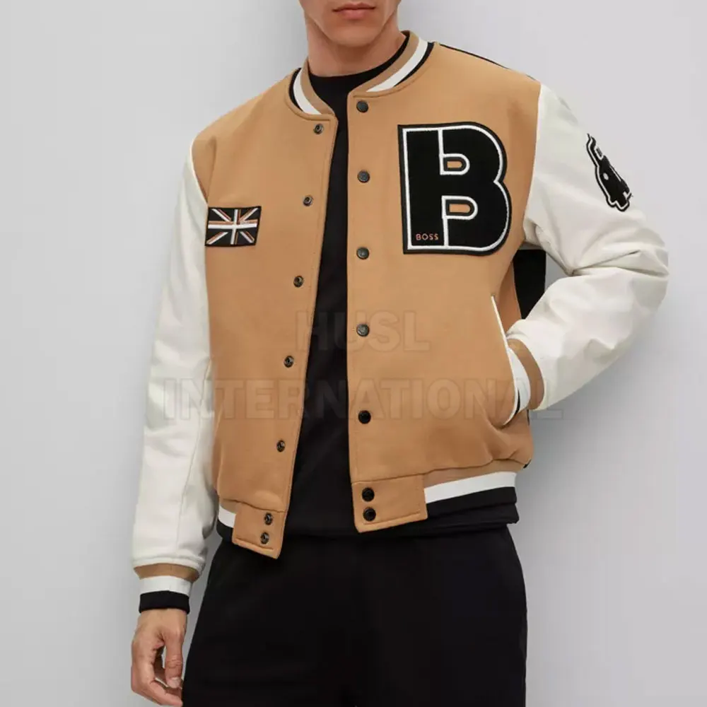 High Quality Plus Size Men Winter Letterman Jacket Custom Embroidery Lettermen Baseball Jacket for Men