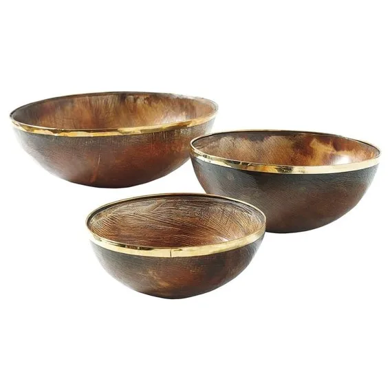 Buffalo Natural Horn Bowl Wholesale High Quality Horn Bowl with Brass Rim at Affordable Price by lametierartz
