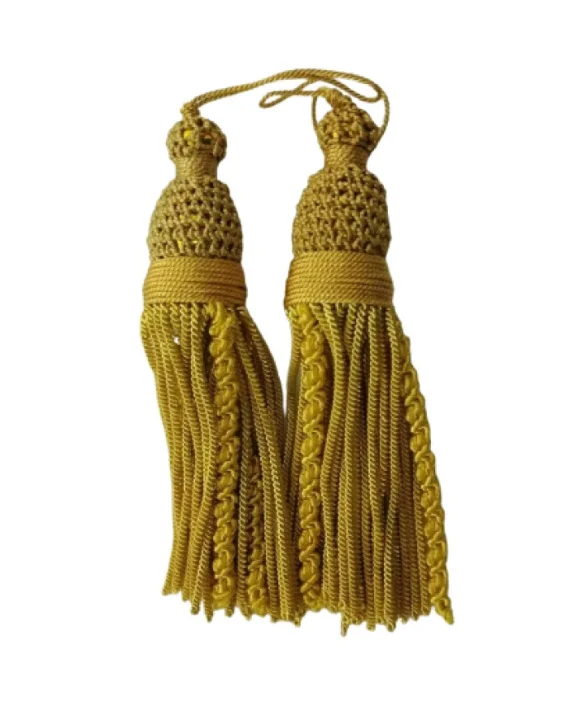 High Quality 100% Wire & Wool Gold Tassels Pair 12CM For Uniform Church Vestments Decoration