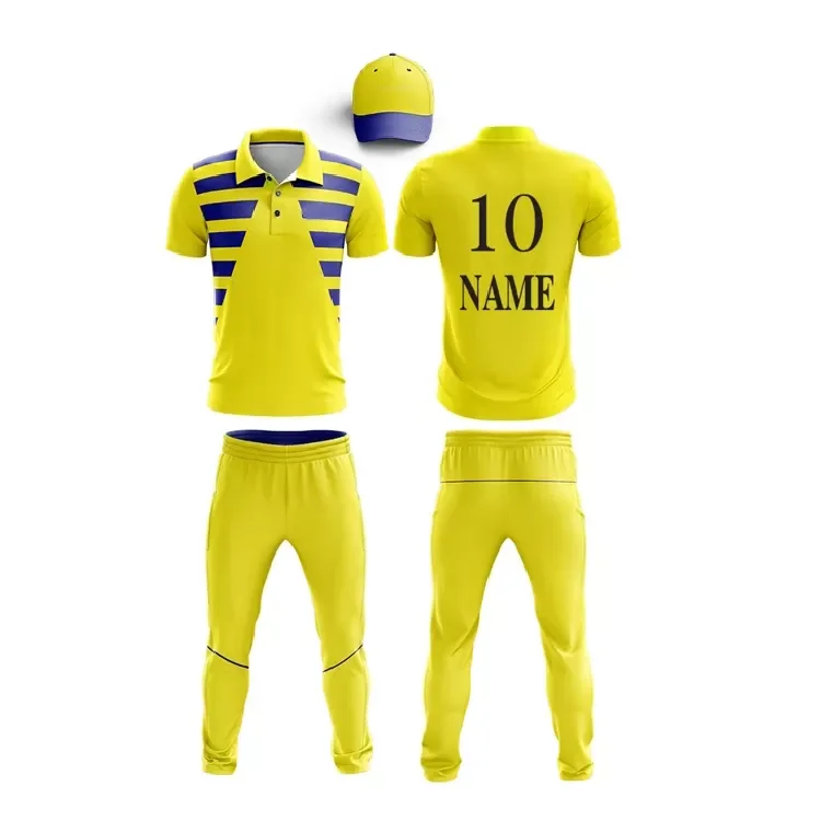 Latest designs team cricket uniform pictures custom sublimated logos color new design cricket jersey bat cricket ball kit