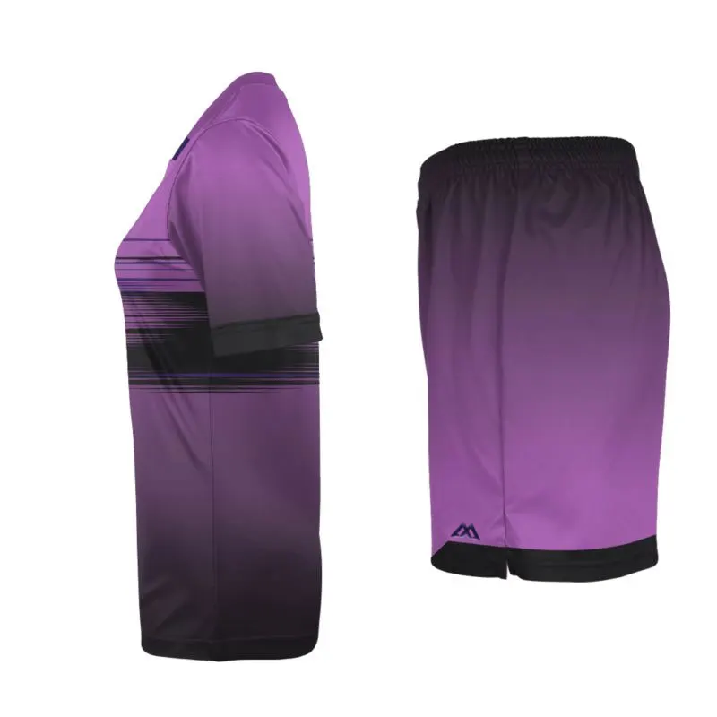 Purple and Black Color Contrast Sublimation Soccer Uniform For France Soccer Jerseys Argentina Messi Soccer Uniform OEM Madrid