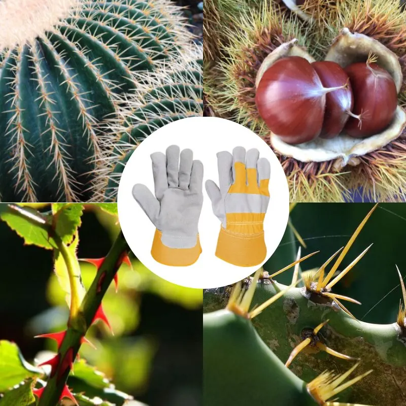 Leather Work Gloves Winter Gloves Grade Leather for Safety Working and Driving Double Palm Gloves Top Grain Leather Driver Work