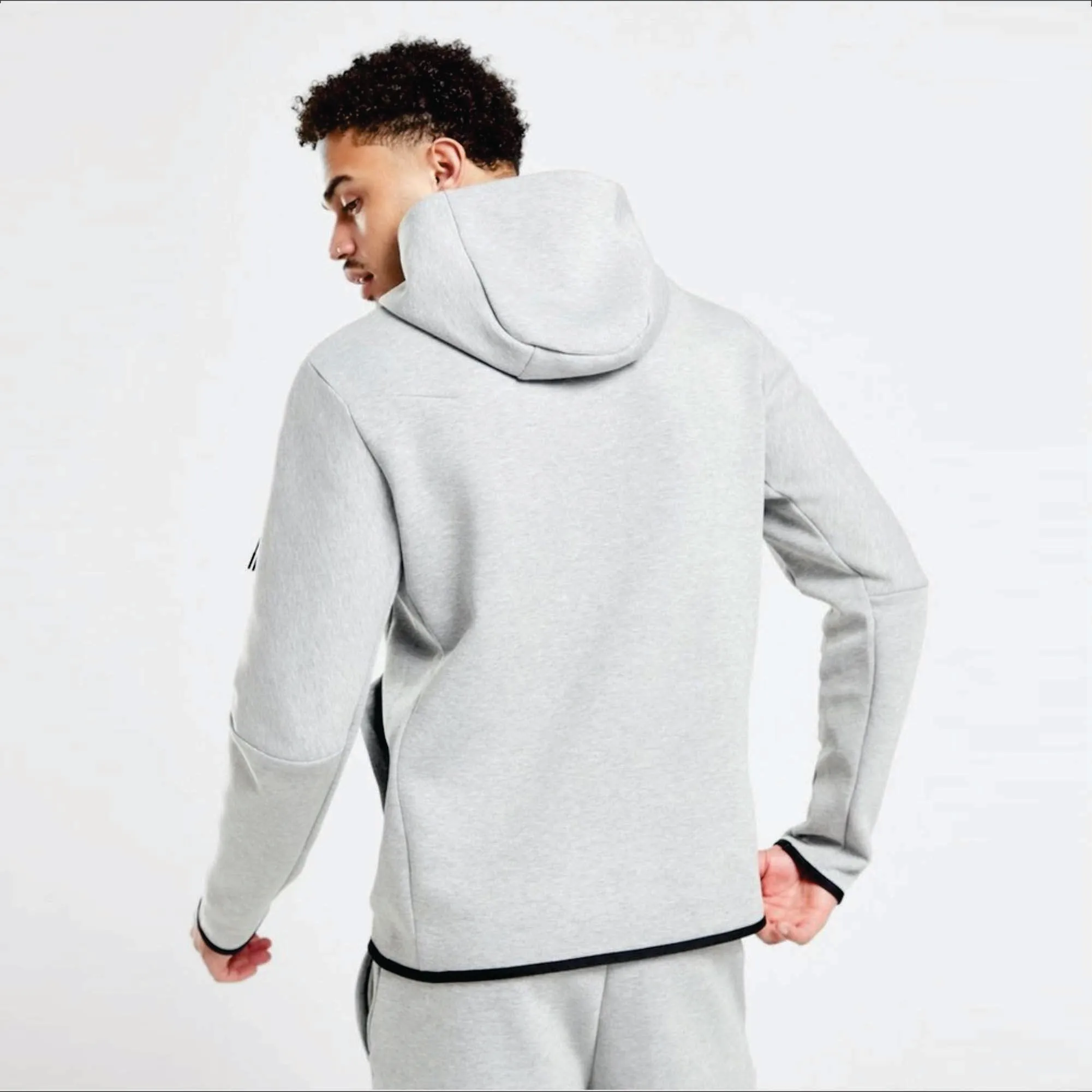 Custom Brand Logo Design 66% Cotton 34% Polyester Dark Heather Grey Warmth Standard Fit Sportswear Tech Fleece Tracksuit