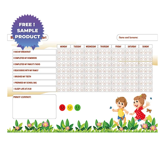 Dry Erase Behavior Responsibility Chart for Children-3 Reusable Durable Polystyrene Material Holds The Surface With Static