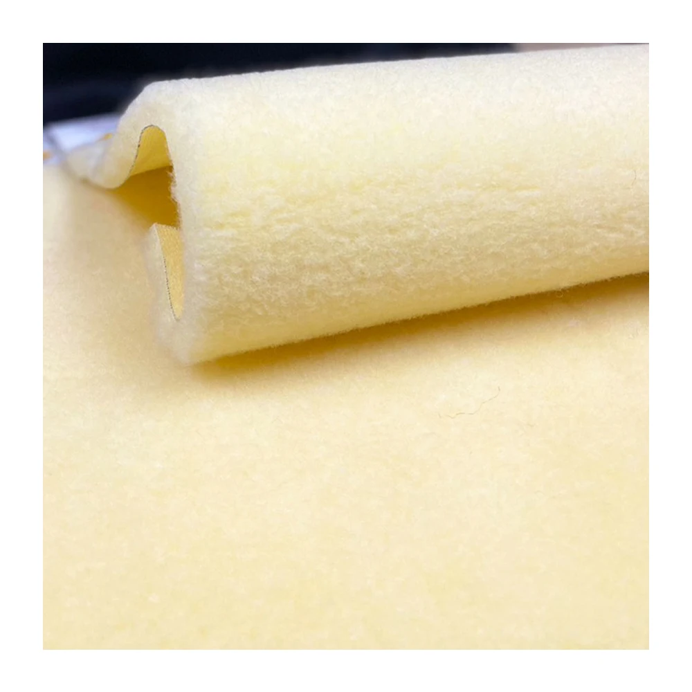 High Quality Plain Dyed Knitted Polyester Fabric for Paint Roller White and Yellow Color Tone