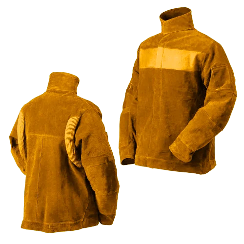 Cowhide Split Leather Safety Wear Heat Resistant Flame and Spark Welding Jacket Welding Suit for Industrial Work Protection