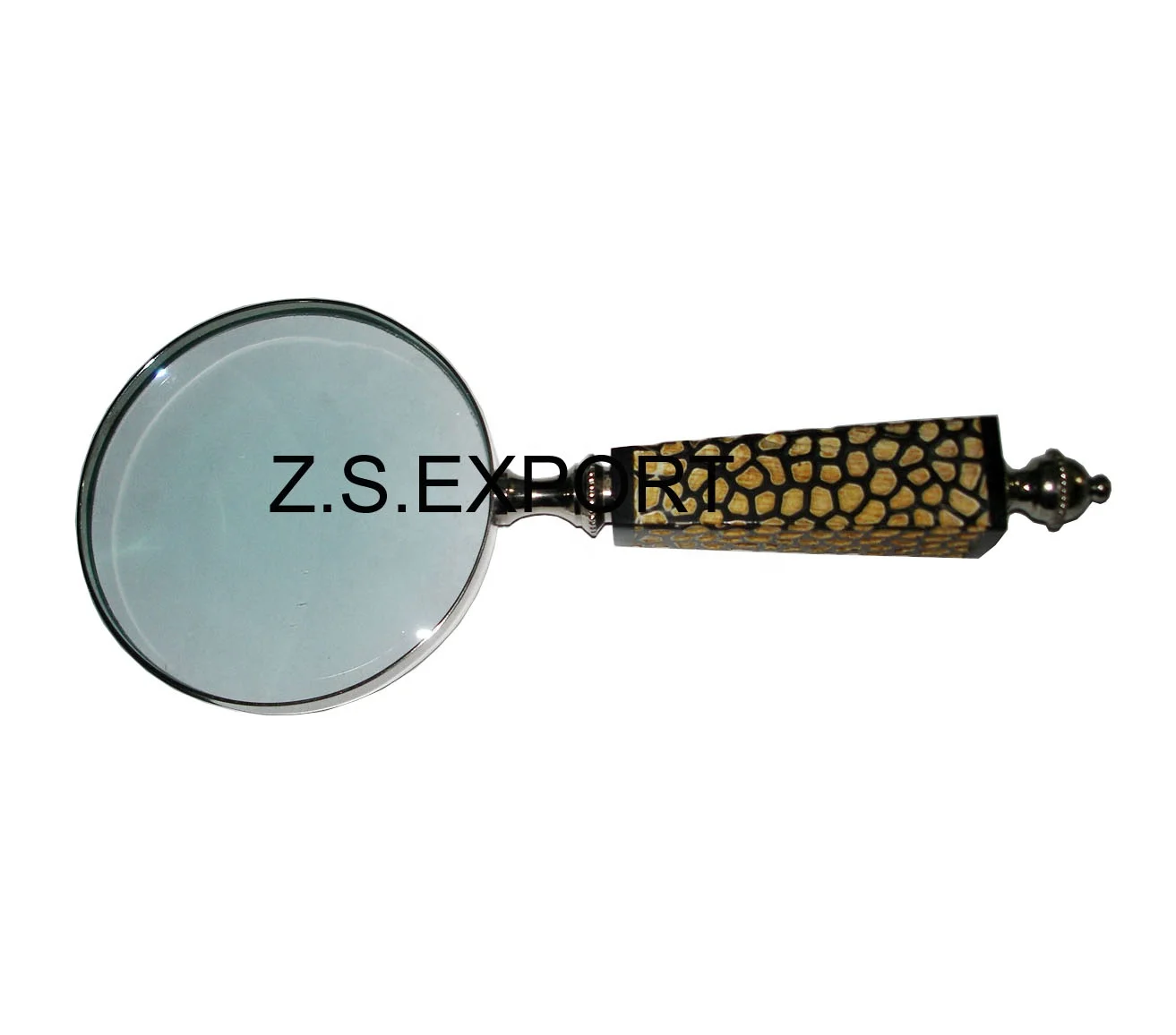 Wholesale Decorative Wooden Handle Magnifying Glass Optical Instrument Metal Magnifying Glass Reading inspection Magnifier
