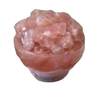 Butiful Salt Crystal Round Fire Bowl With Salt Crystal Chunks Available at Wholesale Price