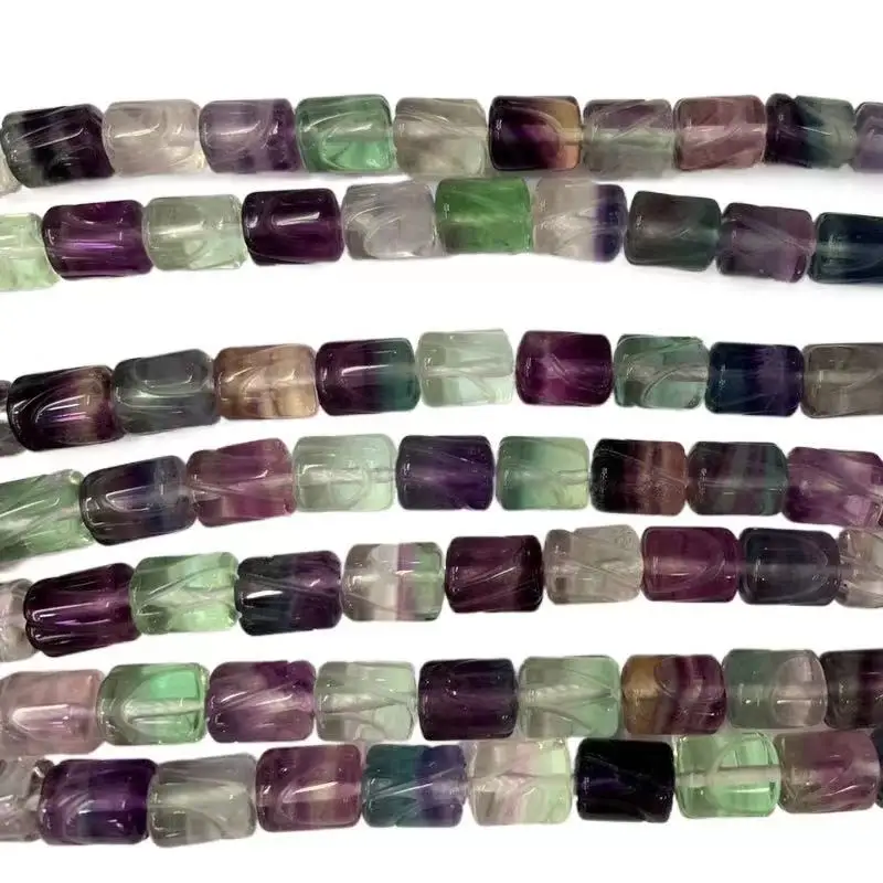 Premium Carved Tube Fluorite Beads Bracelet beads Wholesale Crystal Tube Fluorite stone beads
