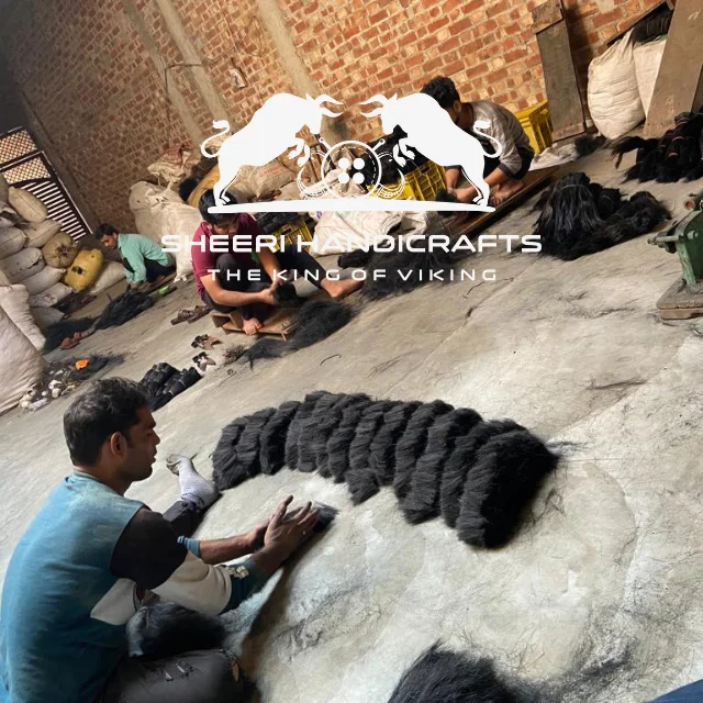 Cleaned  Ox Tail Washed and clean Hair Dressed and Certain size for making  Brush Animal Tail Hair unit india