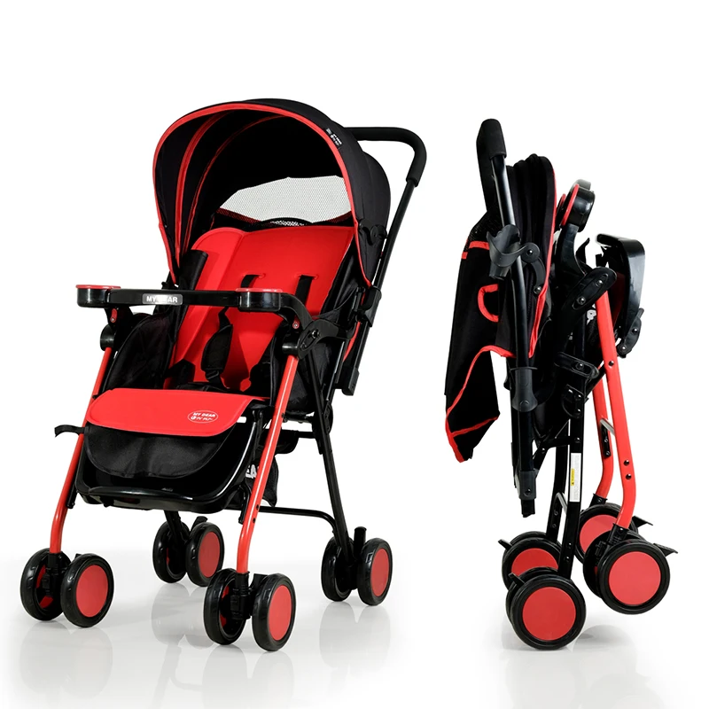 MY DEAR High Quality Foldable Baby Stroller for Kids Safety Features with Reversible Push-Bar for Front Back Facing Appearance