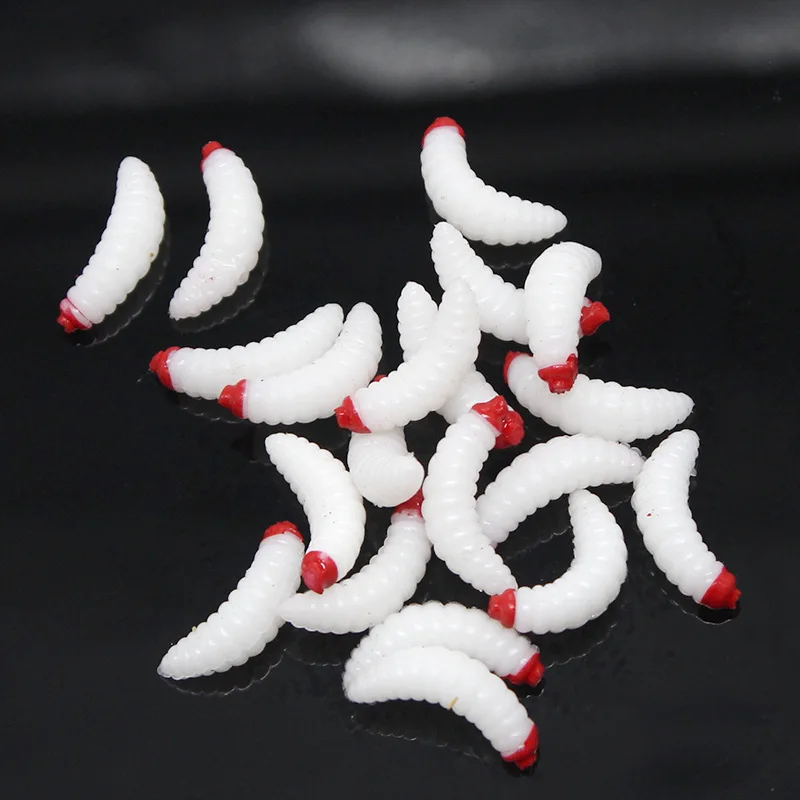 Seafox 100 pieces/bag 0.4g 2.4cm plastic worm bait Soft bait jig mealworm bait