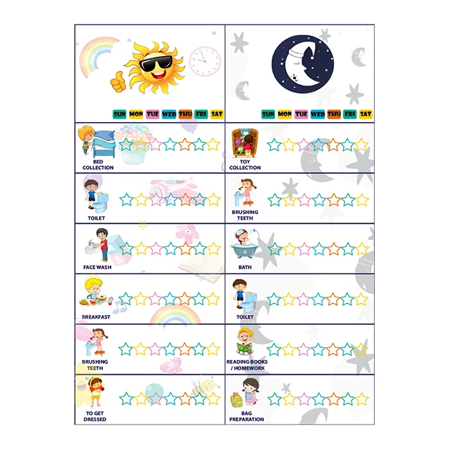 Dry Erase Behavior Responsibility Chart for Children-1 Reusable Durable Polystyrene Material Holds The Surface With Static