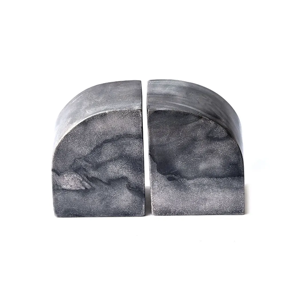 Luxury Home Decoration Bookends Black Marble Desk Organizer Book Ends From Indian Manufacturer