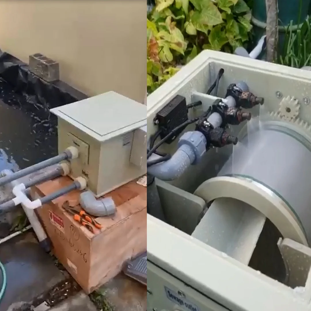 QihangRAS Household Garden Koi Pond 5 m3 Water per Hour Combi Rotari Drum Filter