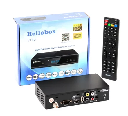 Спутниковый ресивер Hellobox v5 HD с поддержкой CCCAM POWER VU DVBS2 hellobox 6 8 бесплатная учетная