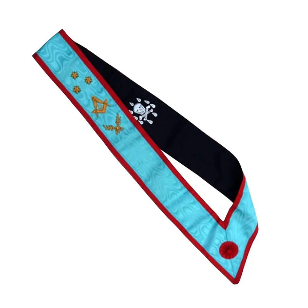 Masonic Blue Lodge 14th Degree Collars Masonic officers collar deputy Collar made from moire ribbon White back Width