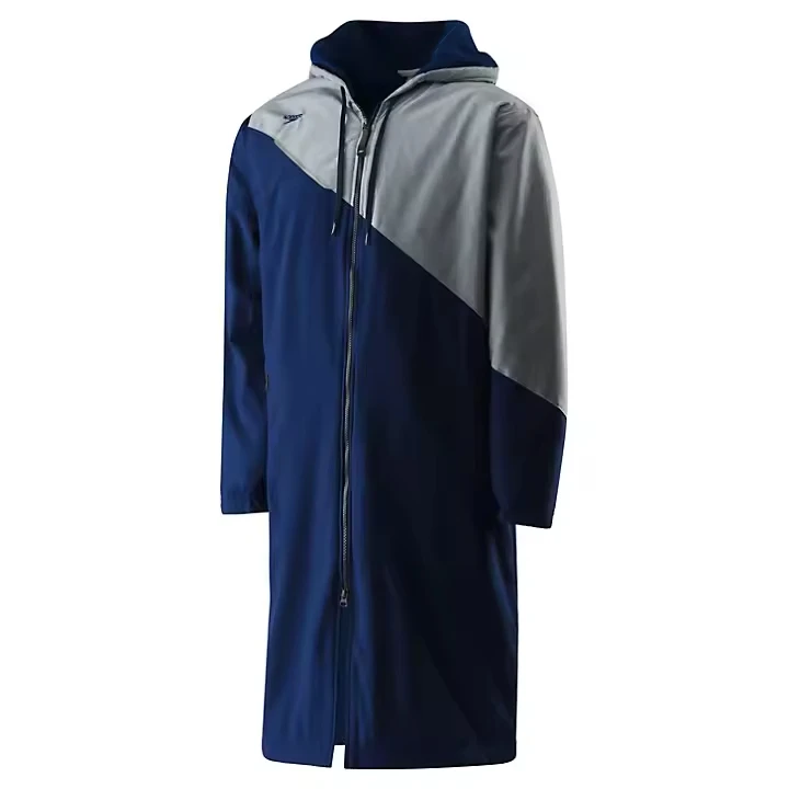 High Quality Adult Unisex Waterproof Long Fleece Swim Parka Warm Jacket with Towel Lining Swimmer Fleece-Lined Swim Parka Sports