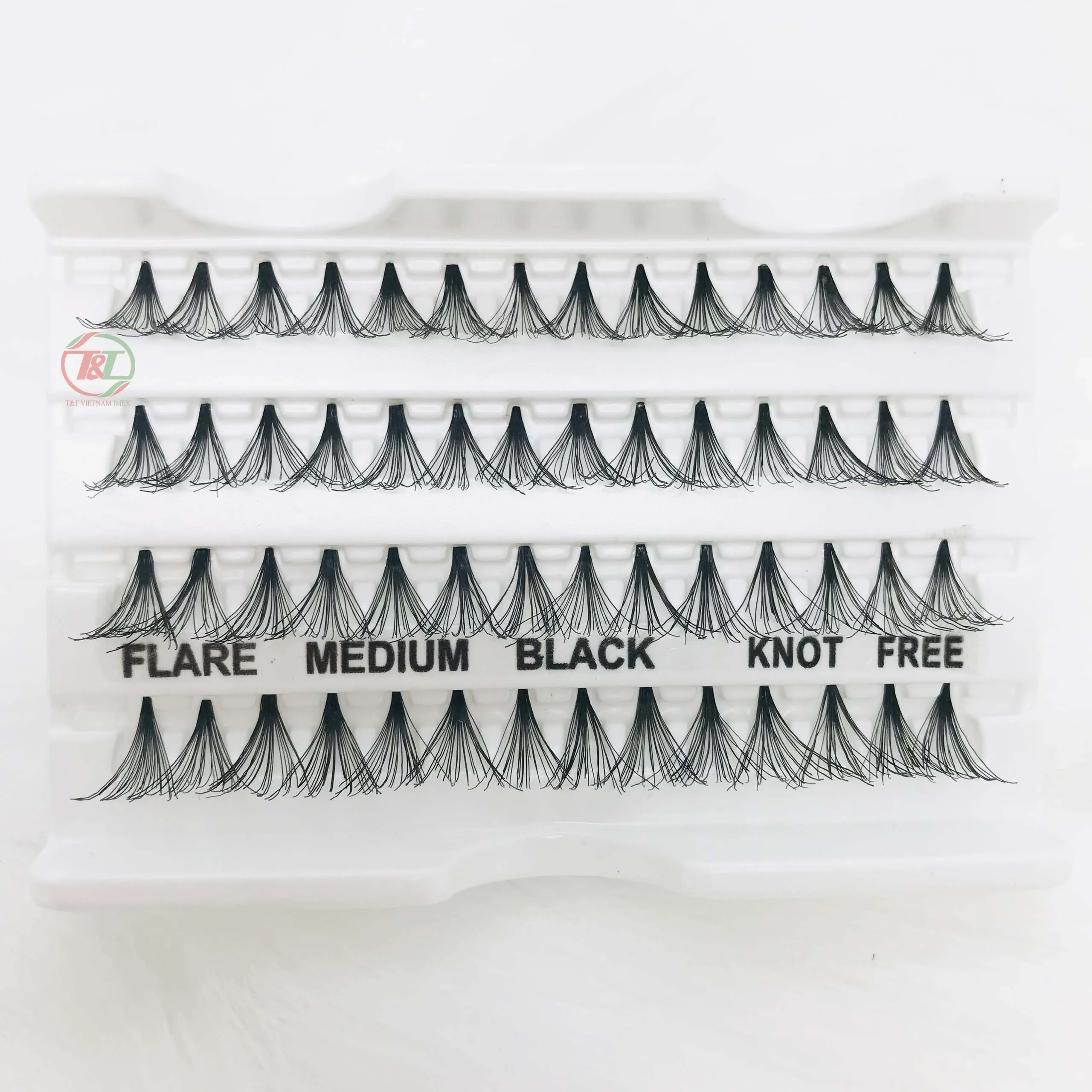 Vietnam supplies Good quality flare eyelash knot free mink silk individual false lashes cluster