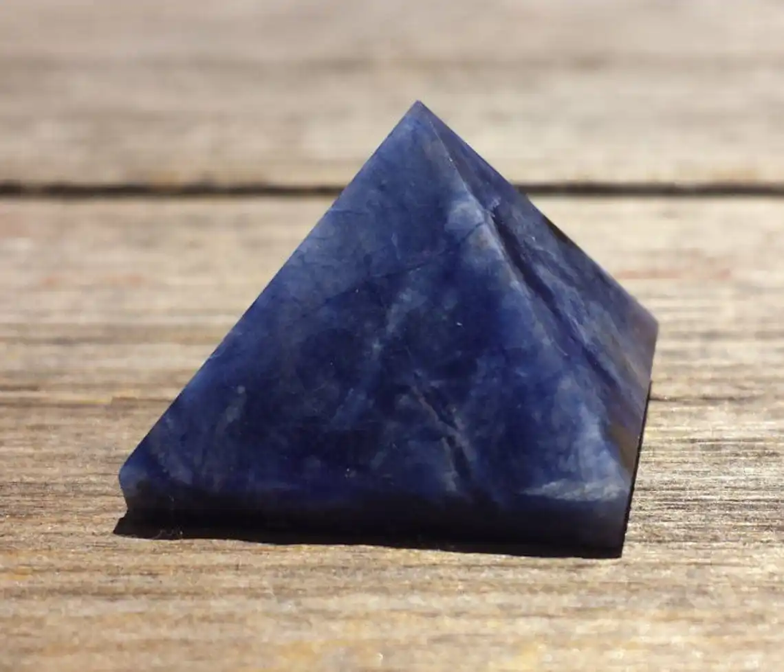 4 cm Natural Sodalite Pyramid , Wholesale Sodalite Real Gemstone  Pyramid For Wealth And Healing