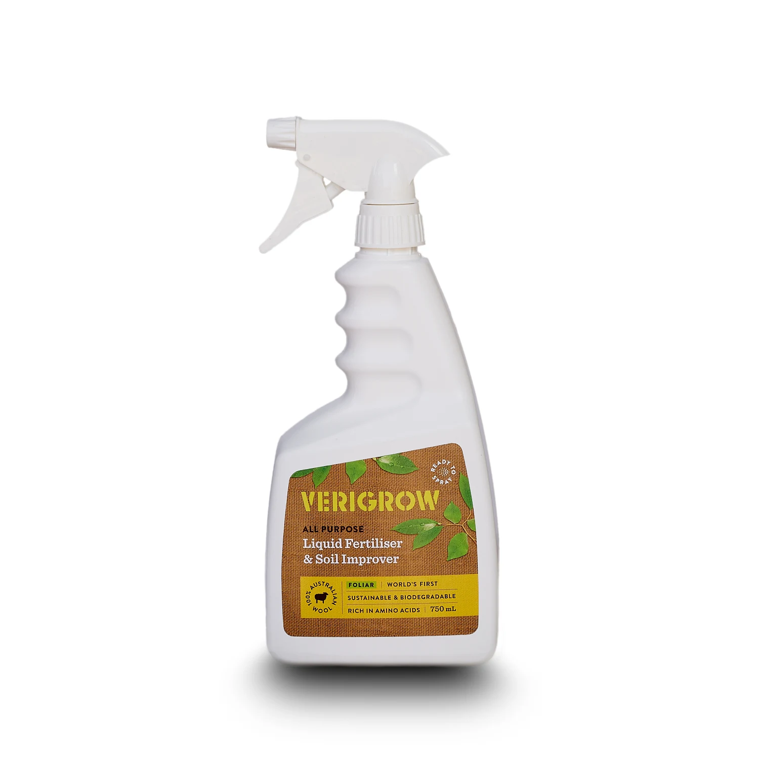 Verigrow patented all-purpose soluble liquid fertilizer and soil improver from Australian low grade wool foliar spray