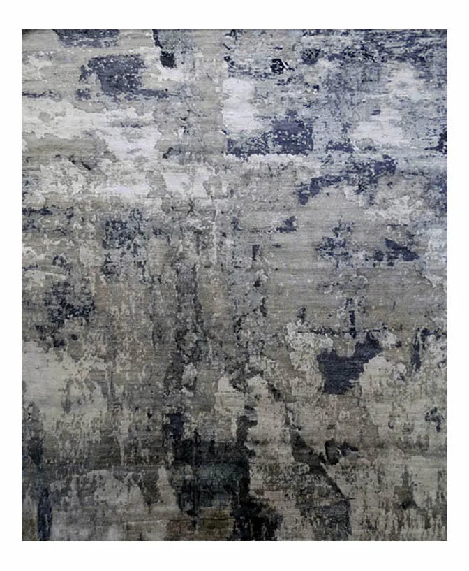 Contemporary Modern Design Hand Knotted Wool Silk Carpet