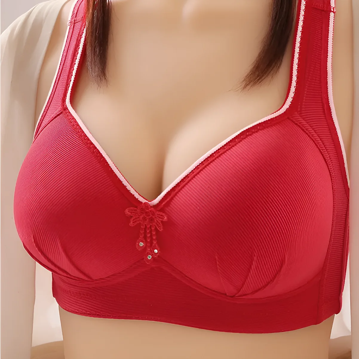 Breathable Bra Wire Free Padded One Piece Girls Cotton Seamless Bra