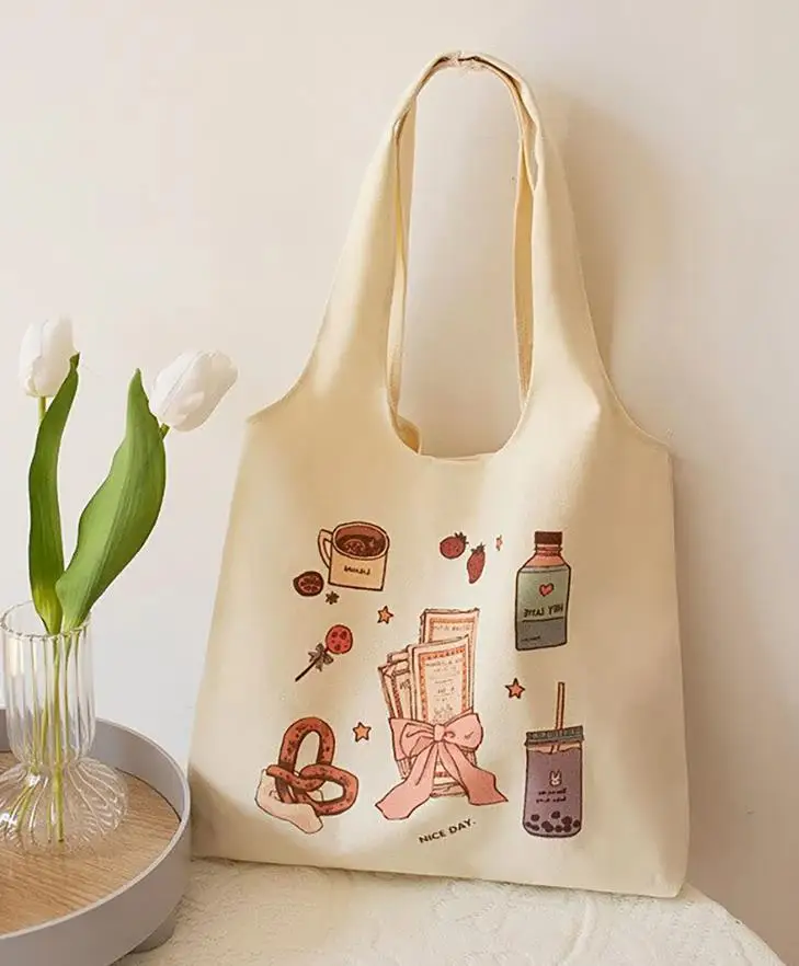 New Korean Style Eco Shopping Tote Bags Casual all match shoulder Bags Japanese Style Canvas Bag Picnic Vietnam Factory