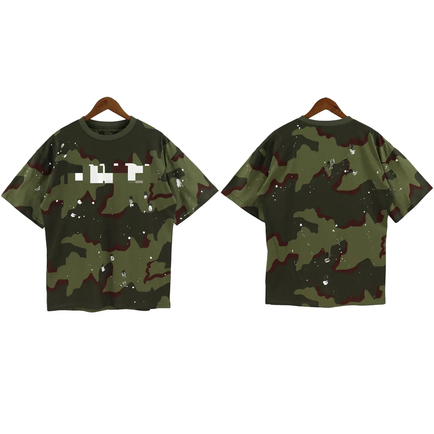 Factory Direct Summer Fashion Shirt Fashion Brand Hand-painted Hip-hop Logo Print Shirt